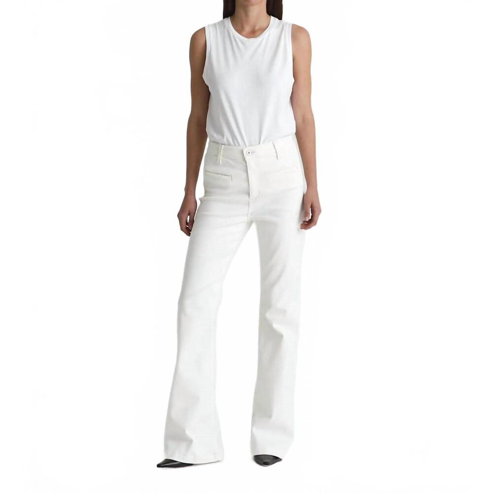 NEW AG JEANS desi high-rise flare pant in powder